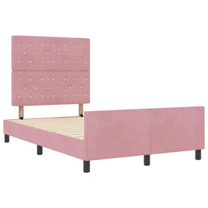 vidaXL Box Spring Bed with Headboard Pink 120 x 200 cm Velvet