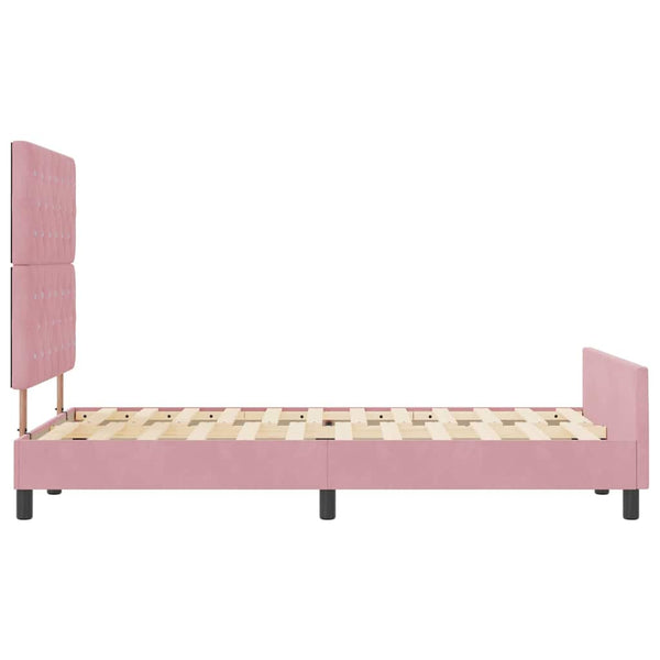 vidaXL Box Spring Bed with Headboard Pink 120 x 200 cm Velvet