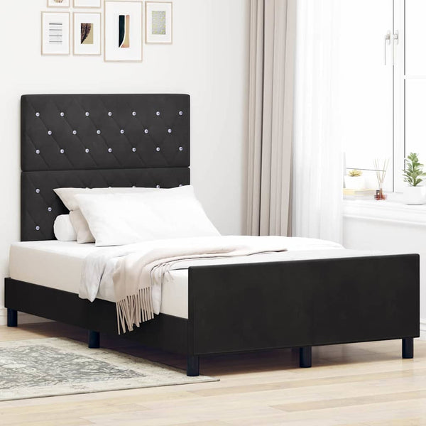 vidaXL Box spring bed with headboard Black 120 x 200 cm Velvet