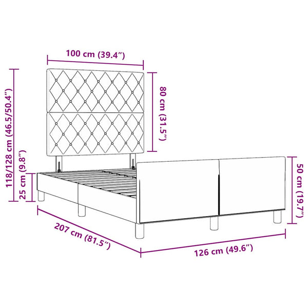 vidaXL Box spring bed with headboard Black 120 x 200 cm Velvet