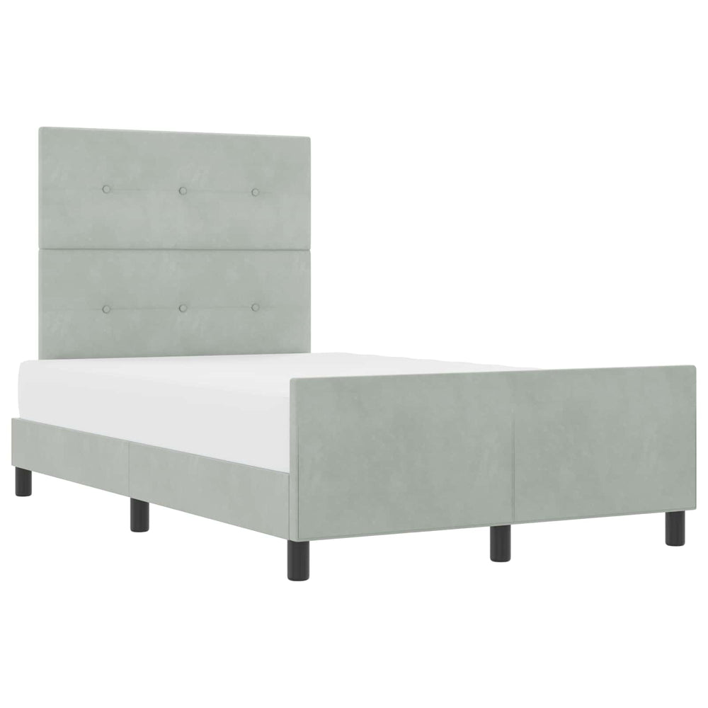 vidaXL Box Spring Bed with Headboard Light Gray 120 x 190 cm Velvet