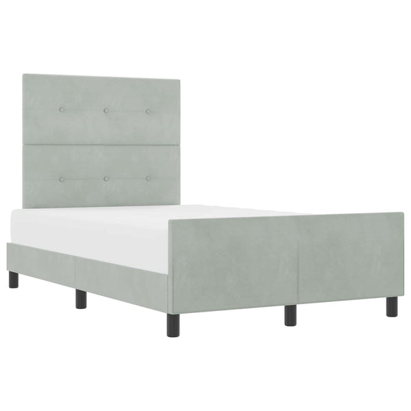 vidaXL Box Spring Bed with Headboard Light Gray 120 x 190 cm Velvet
