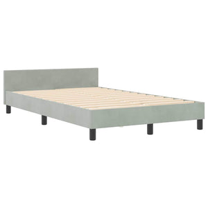 vidaXL Box Spring Bed with Headboard Light Gray 120 x 190 cm Velvet