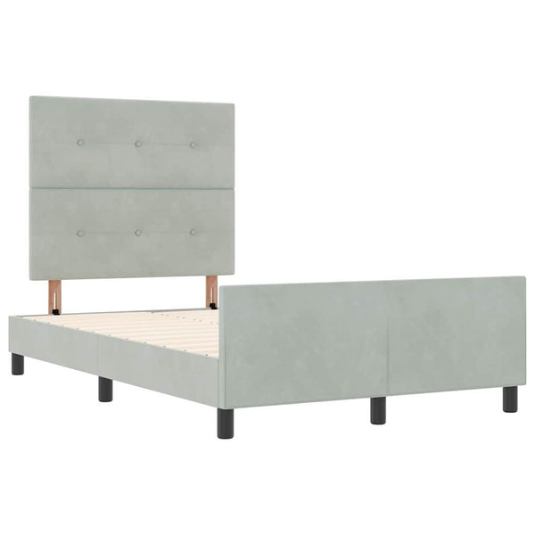 vidaXL Box Spring Bed with Headboard Light Gray 120 x 190 cm Velvet