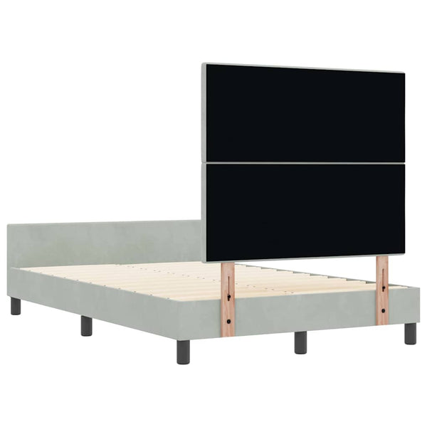 vidaXL Box Spring Bed with Headboard Light Gray 120 x 190 cm Velvet