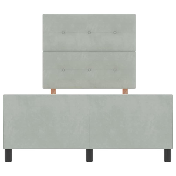 vidaXL Box Spring Bed with Headboard Light Gray 120 x 190 cm Velvet