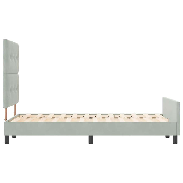vidaXL Box Spring Bed with Headboard Light Gray 120 x 190 cm Velvet