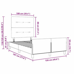 vidaXL Box Spring Bed with Headboard Light Gray 120 x 190 cm Velvet