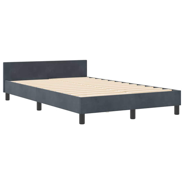 vidaXL Box spring bed with headboard Dark gray 120 x 190 cm Velvet