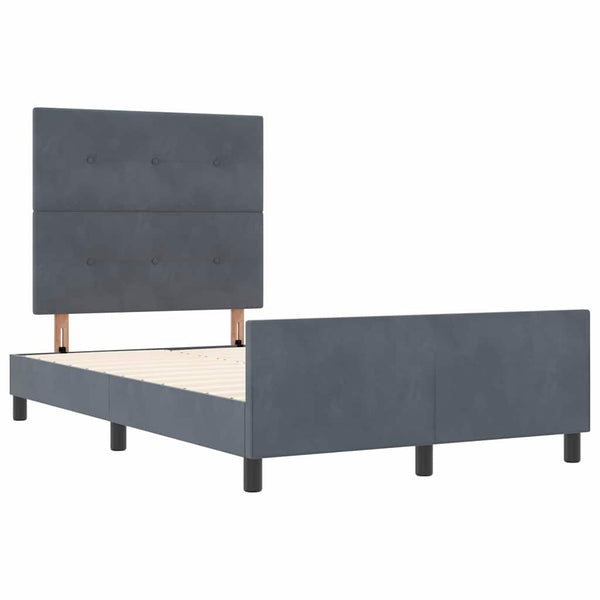 vidaXL Box spring bed with headboard Dark gray 120 x 190 cm Velvet