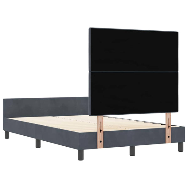 vidaXL Box spring bed with headboard Dark gray 120 x 190 cm Velvet
