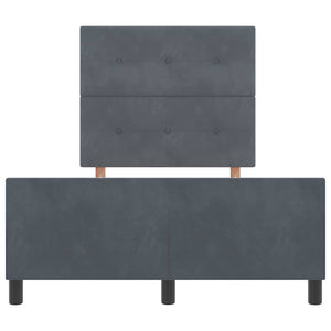 vidaXL Box spring bed with headboard Dark gray 120 x 190 cm Velvet