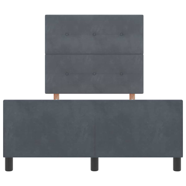 vidaXL Box spring bed with headboard Dark gray 120 x 190 cm Velvet
