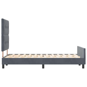 vidaXL Box spring bed with headboard Dark gray 120 x 190 cm Velvet