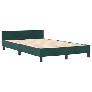 vidaXL Box Spring Bed with Headboard Dark Green 120 x 190 cm Velvet
