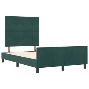 vidaXL Box Spring Bed with Headboard Dark Green 120 x 190 cm Velvet