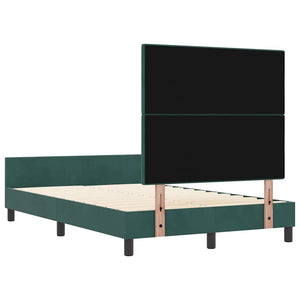 vidaXL Box Spring Bed with Headboard Dark Green 120 x 190 cm Velvet