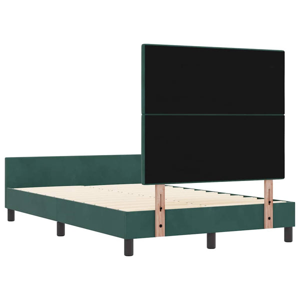 vidaXL Box Spring Bed with Headboard Dark Green 120 x 190 cm Velvet