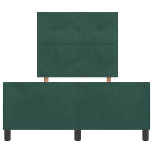 vidaXL Box Spring Bed with Headboard Dark Green 120 x 190 cm Velvet