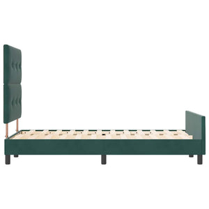 vidaXL Box Spring Bed with Headboard Dark Green 120 x 190 cm Velvet