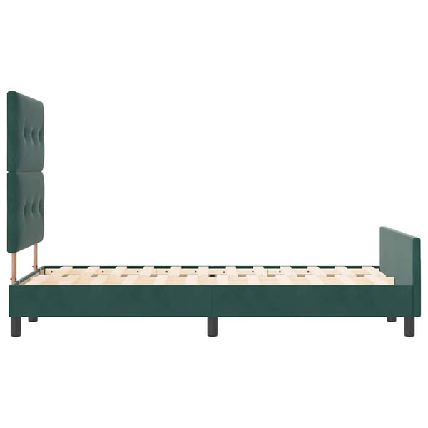 vidaXL Box Spring Bed with Headboard Dark Green 120 x 190 cm Velvet