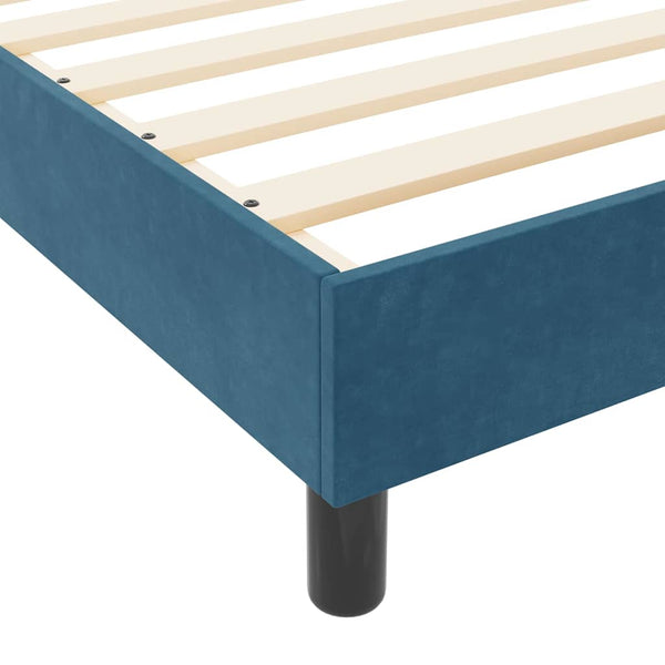 vidaXL Box Spring Bed with Headboard Dark Blue 120 x 190 cm Velvet