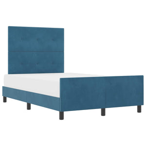 vidaXL Box Spring Bed with Headboard Dark Blue 120 x 190 cm Velvet