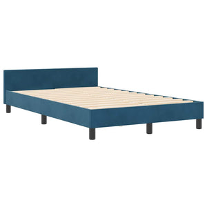 vidaXL Box Spring Bed with Headboard Dark Blue 120 x 190 cm Velvet