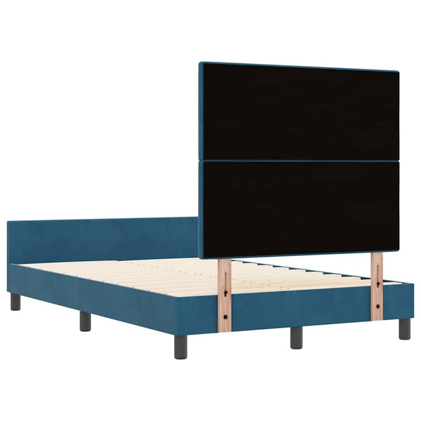 vidaXL Box Spring Bed with Headboard Dark Blue 120 x 190 cm Velvet