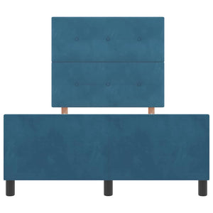 vidaXL Box Spring Bed with Headboard Dark Blue 120 x 190 cm Velvet