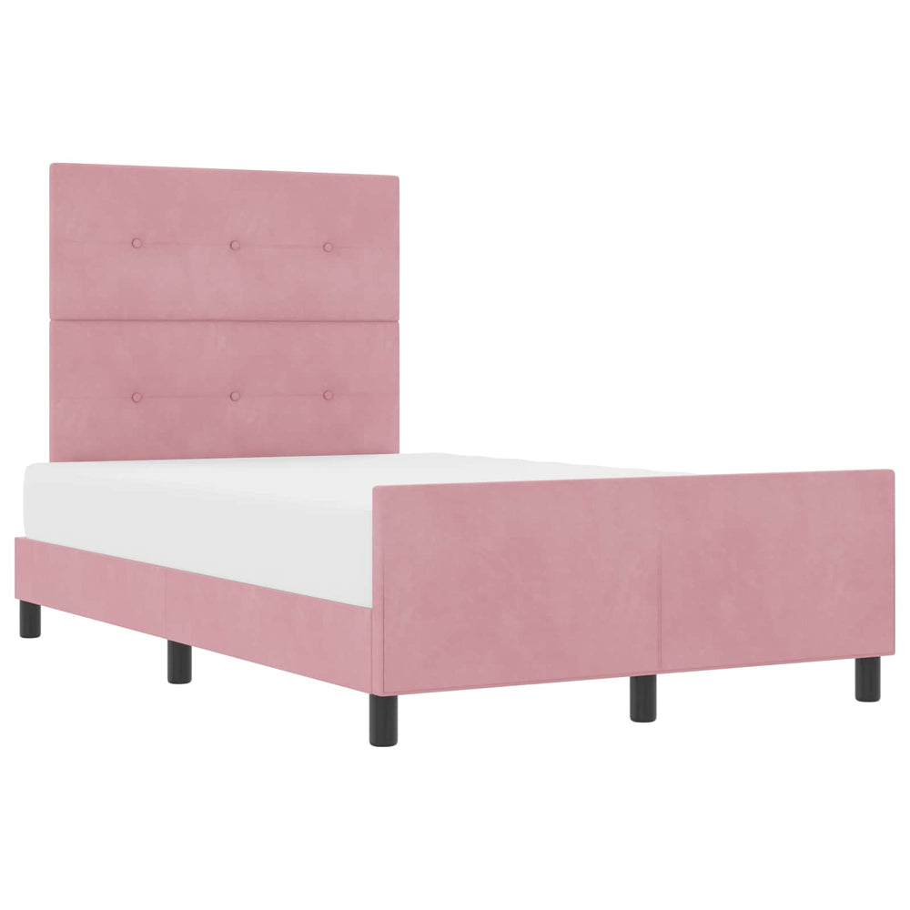 vidaXL Box Spring Bed with Headboard Pink 120 x 190 cm Velvet