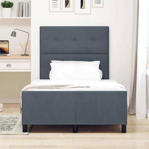 vidaXL Box Spring Bed with Headboard Dark Grey 120 x 200 cm Velvet