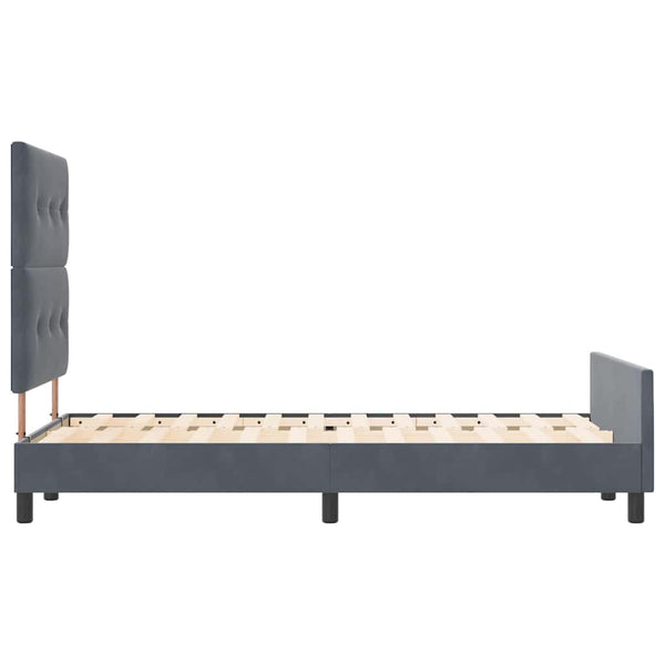 vidaXL Box Spring Bed with Headboard Dark Grey 120 x 200 cm Velvet
