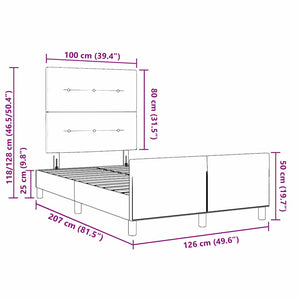 vidaXL Box Spring Bed with Headboard Dark Grey 120 x 200 cm Velvet