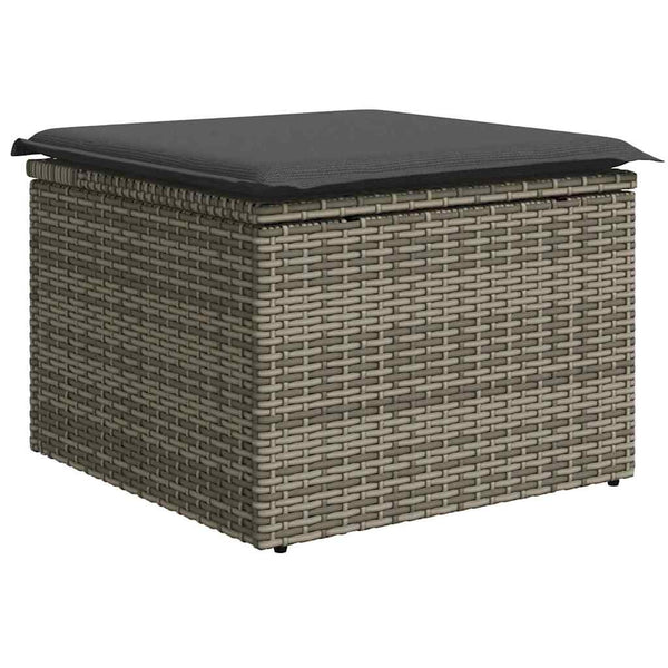 vidaXL Garden Sofa Set with Cushions with Storage 6 pcs Grey Poly Rattan