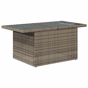 vidaXL Garden Sofa Set with Storage 9 pcs Grey Poly Rattan