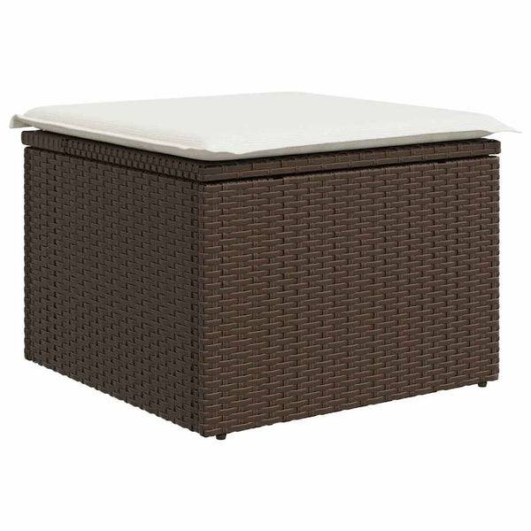 vidaXL Garden Sofa Set with Storage 7 pcs Brown Poly Rattan
