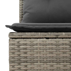 vidaXL Garden Sofa Set with Cushions with Storage 10 pcs Grey Poly Rattan