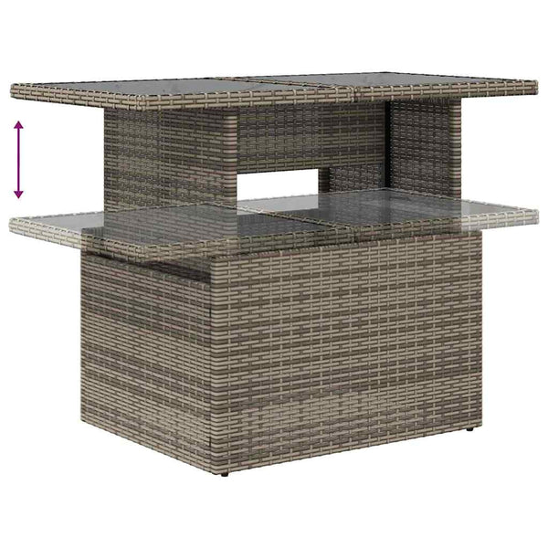 vidaXL Garden Sofa Set with Cushions with Storage 10 pcs Grey Poly Rattan