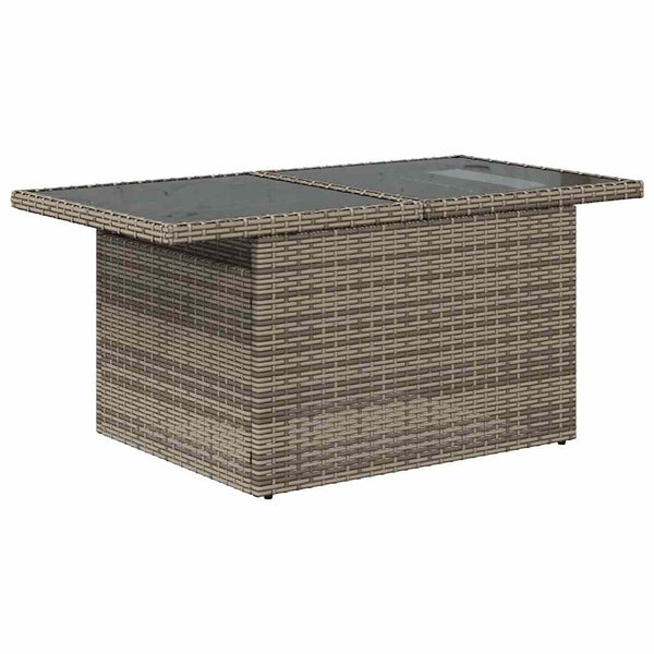 vidaXL Garden Sofa Set with Cushions with Storage 11 pcs Grey Poly Rattan