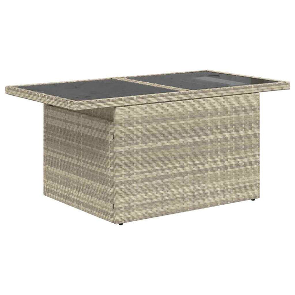 vidaXL Garden Sofa Set with Storage 11 pcs Light Gray Poly Rattan