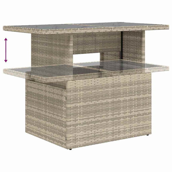 vidaXL Garden Sofa Set with Storage 11 pcs Light Gray Poly Rattan