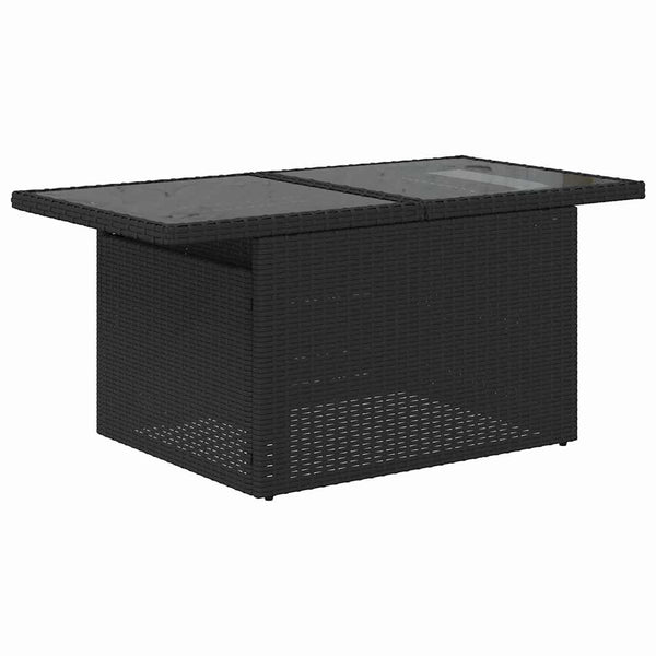 vidaXL Garden Sofa Set with Storage 6 pcs Black Poly Rattan