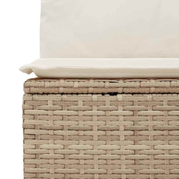 vidaXL Garden Sofa Set with Cushions with Storage 6 pcs Beige Poly Rattan