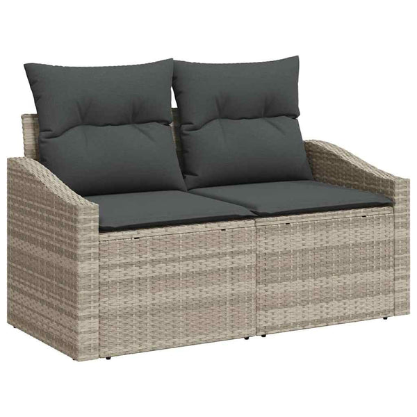 vidaXL Garden Sofa Set 6 pcs Light Grey and Dark Grey Poly Rattan