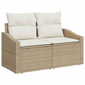 vidaXL Garden Sofa Set with Cushions with Storage 5 pcs Beige and Cream