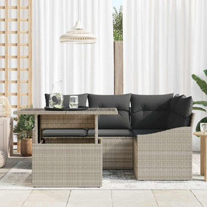vidaXL Garden Sofa Set with Cushions 5 pcs Light Grey and Dark Grey