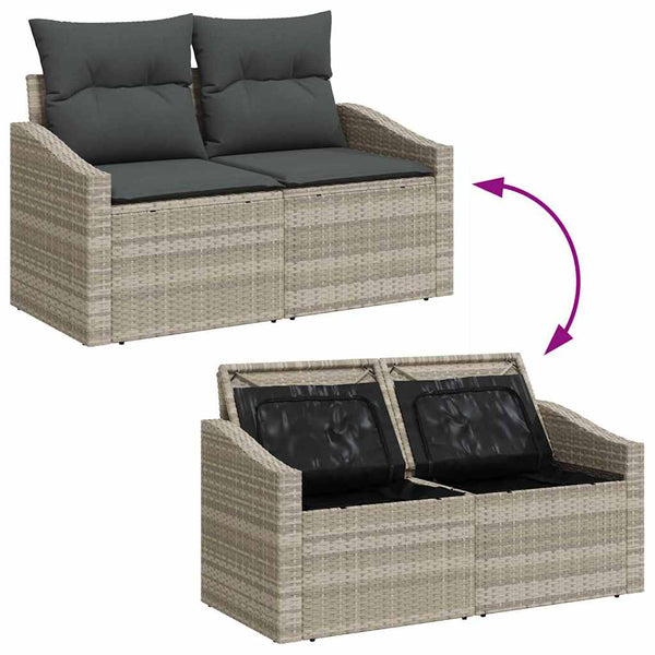 vidaXL Garden Sofa Set with Cushions 5 pcs Light Grey and Dark Grey