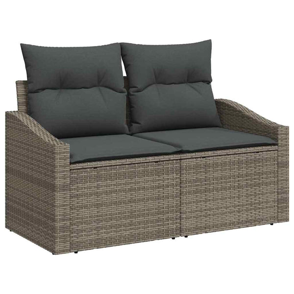 vidaXL Garden Sofa Set with Cushions with Storage 7 pcs Grey