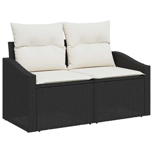 vidaXL Garden Sofa Set with Cushions 11 pcs Black and Cream